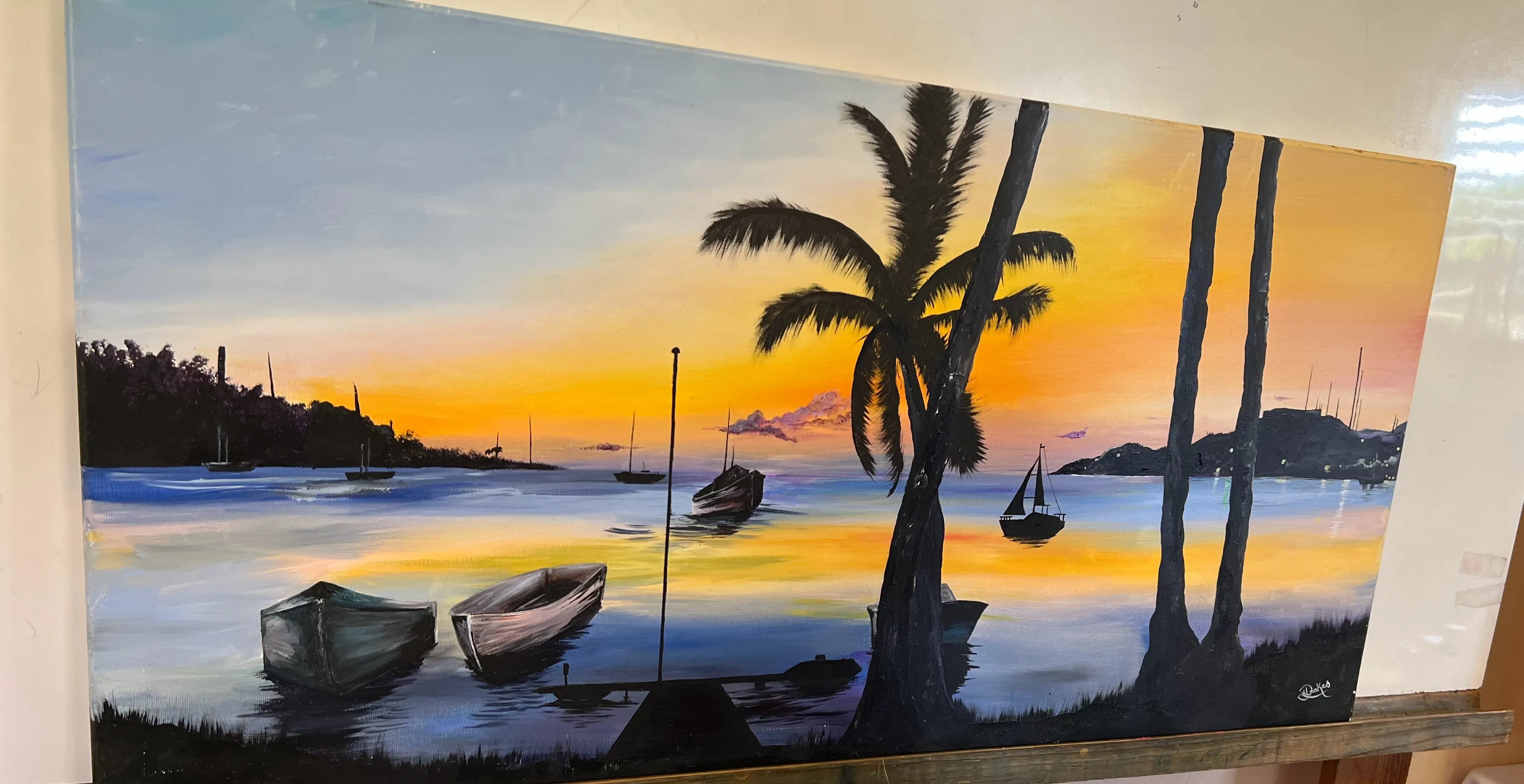 Boats At Golden Hour - Urban Arts Grenada