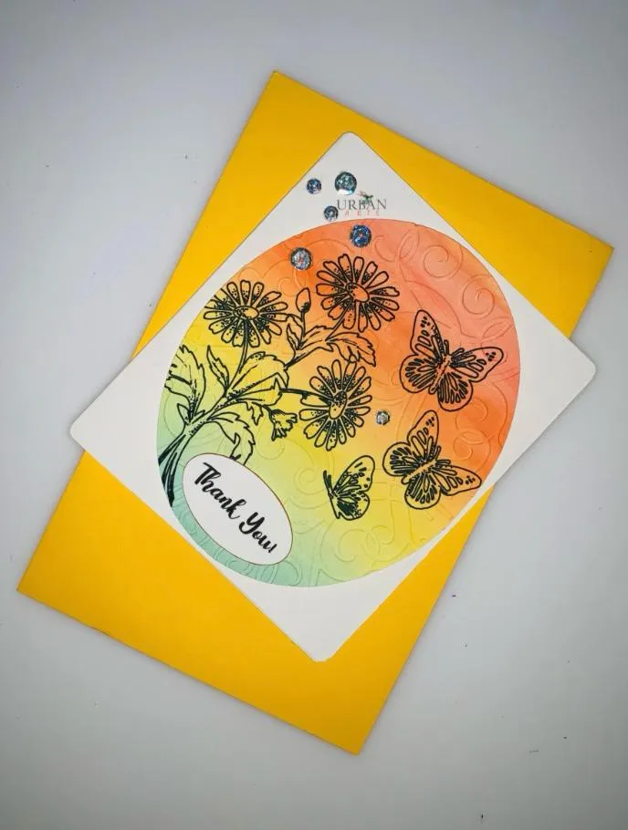 Floral Thankyou Card With Butterfly - Urban Arts Grenada