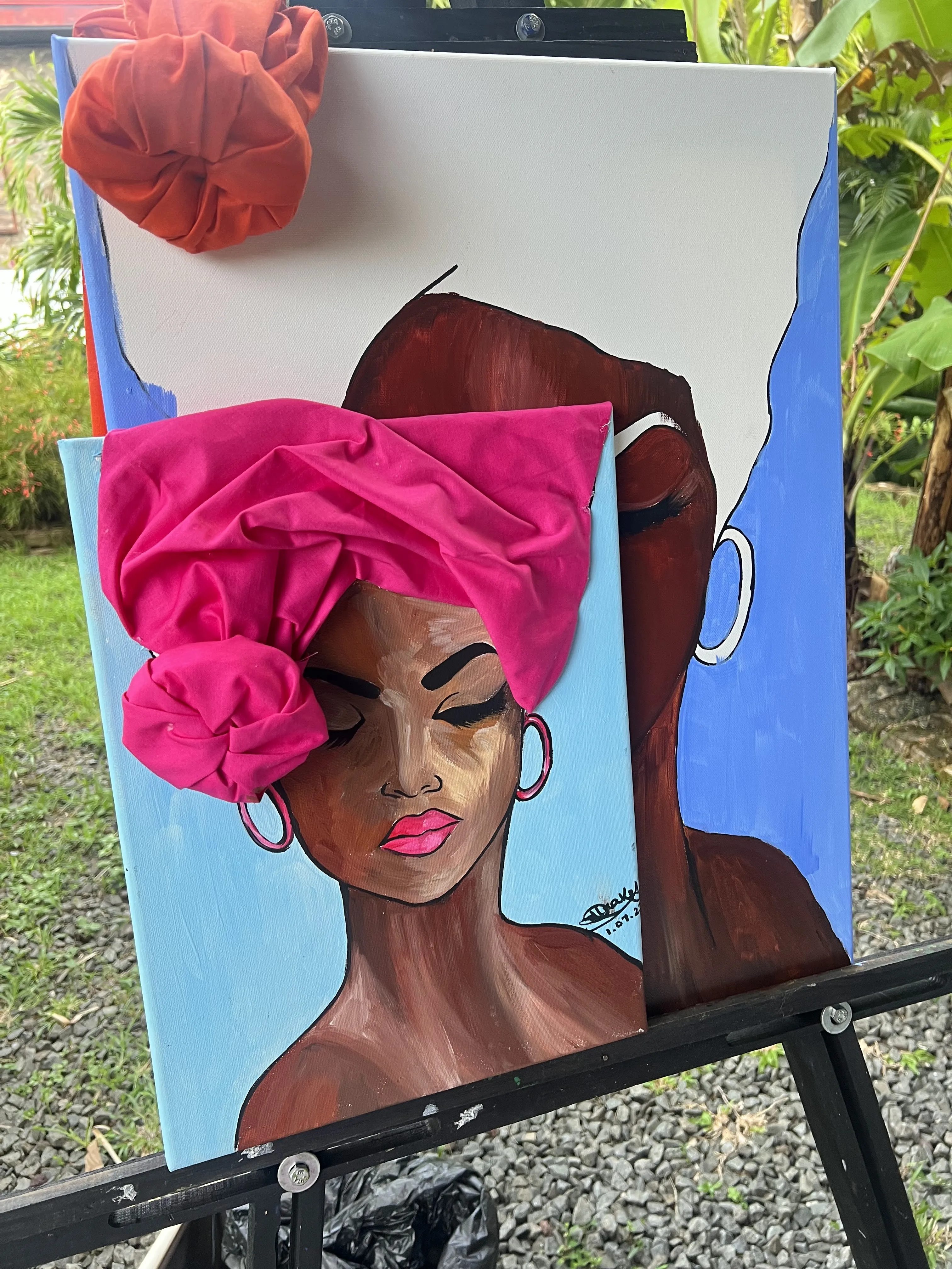 Headwrap Portraits Side By Side - Urban Arts Grenada