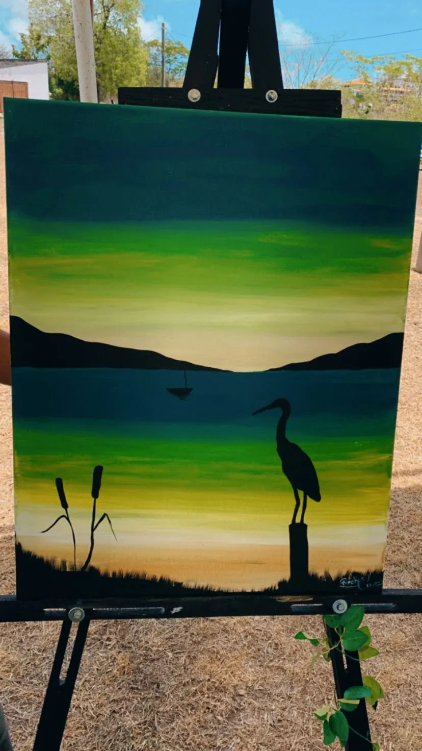 Heron On The Easel - Urban Arts Grenada