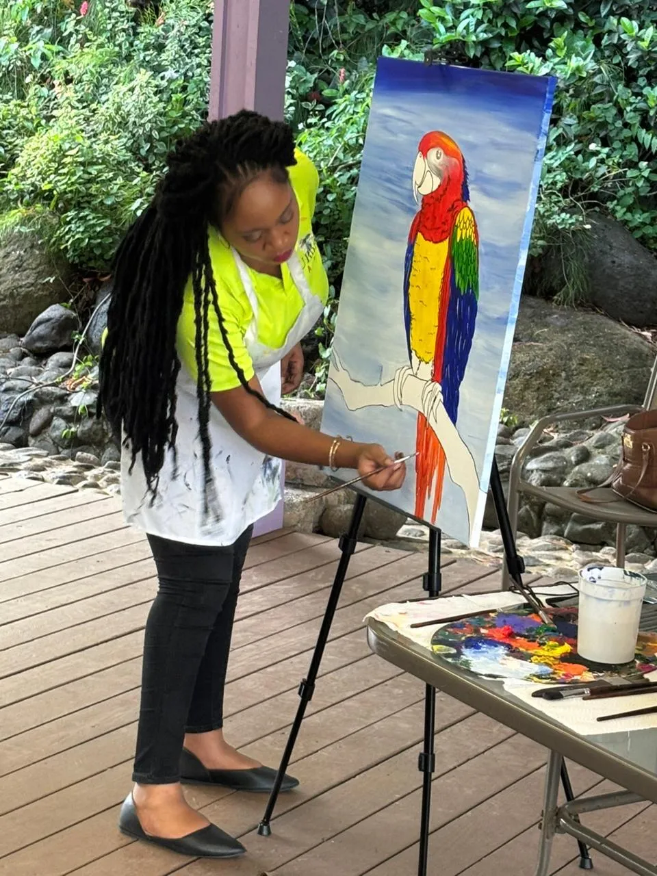 Scarlet Macaw Live Painting - Urban Arts Grenada