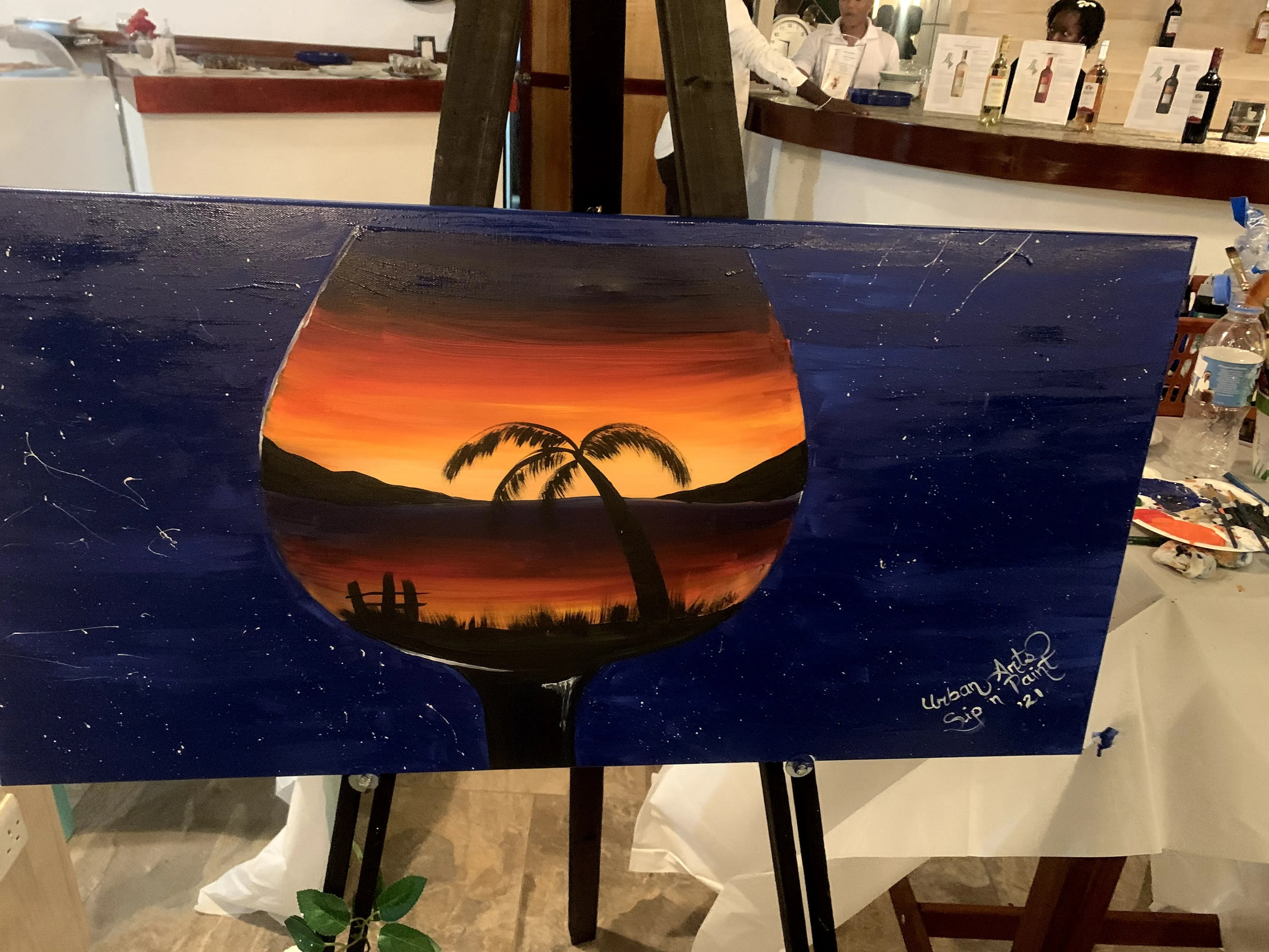 Sunset In A Wine Glass - Urban Arts Grenada