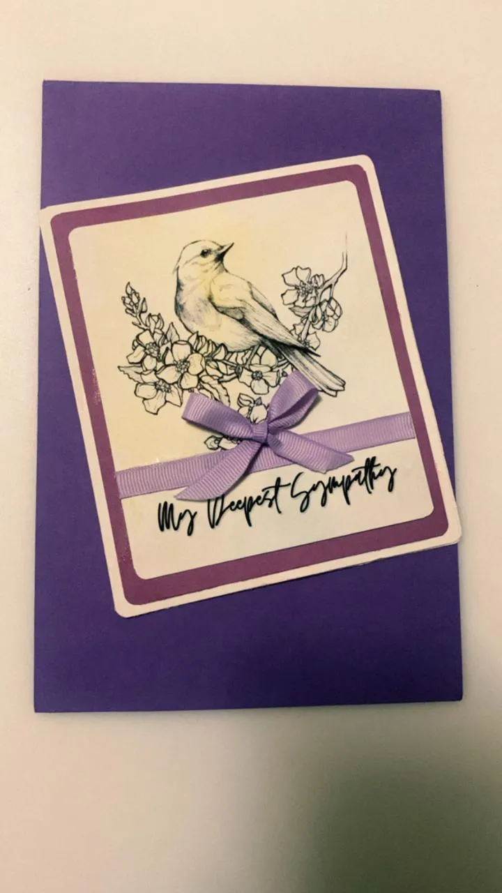Sypathy Card Purple, Bird White Bird - Urban Arts Grenada